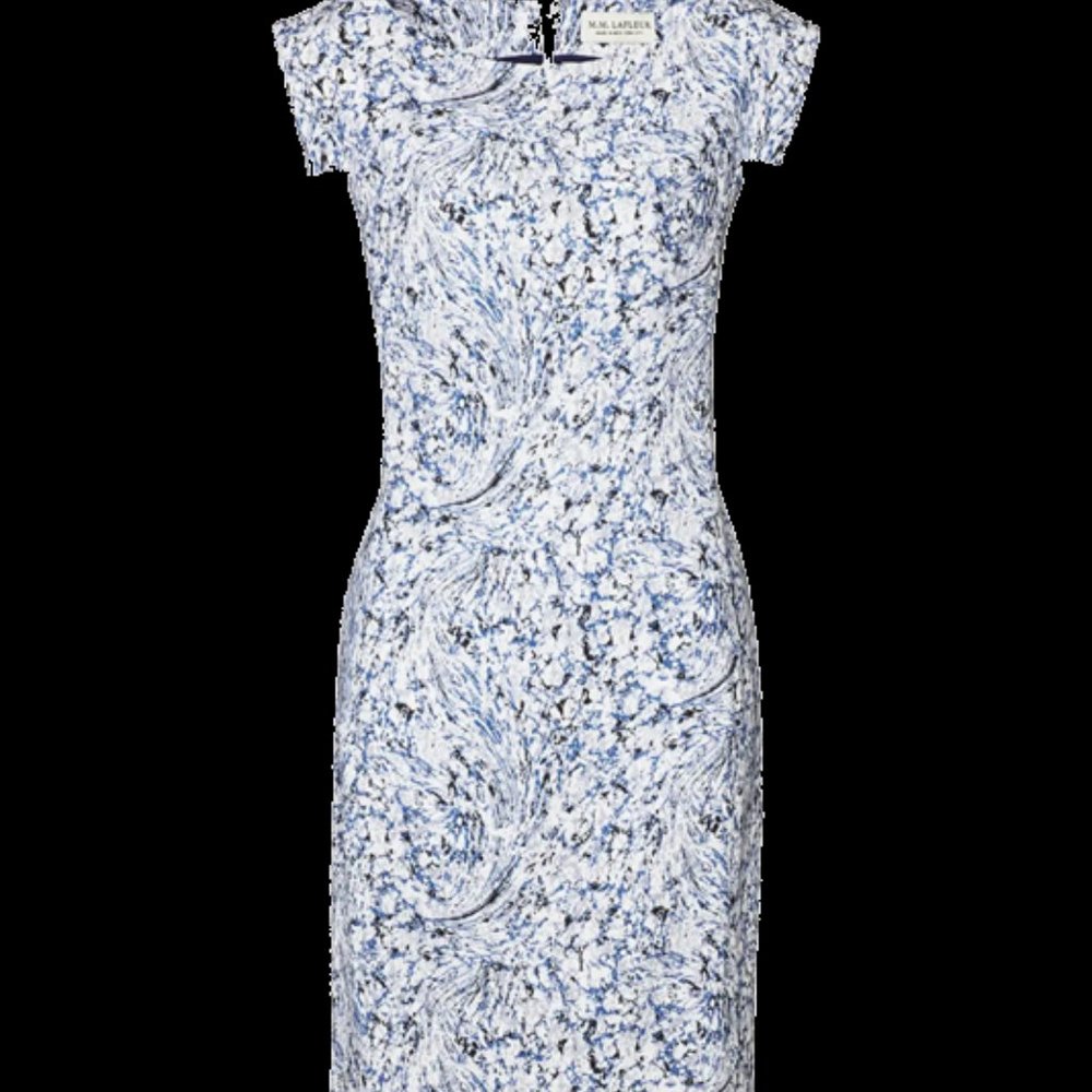 MM.LaFleur Sarah Sheath Dress Indigo Marble SZ 16 NWT